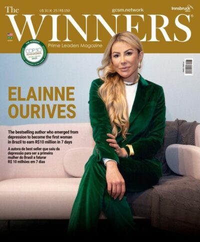 Elaine Ourives na capa da The Winners: autora best-seller e primeira mulher no Brasil a faturar R$10 milhões em 7 dias